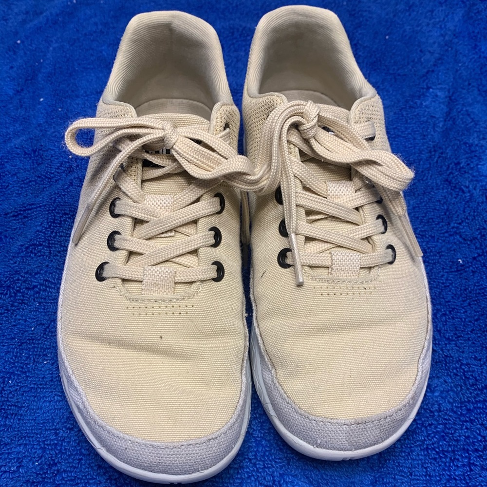 NoBull tan canvas trainers, size 8
